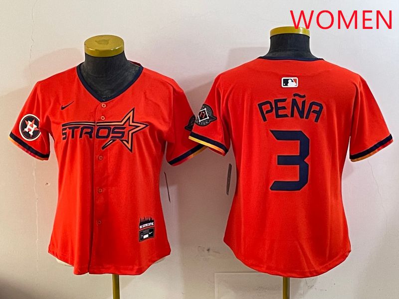 Women Houston Astros Blank 3 Pena Three generations Joint Name 2025 Nike MLB Jersey style 6